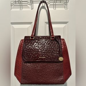 Brahmin Rare Limited Edition Large Red Leather Arden Abbott Shoulder Bag Tote
